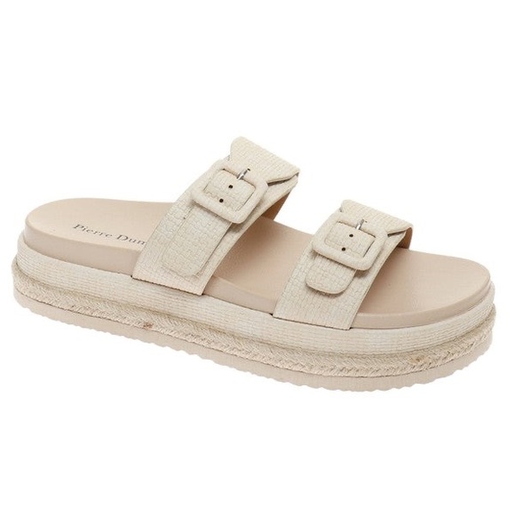 Cream Platform Tessy Sandal - Picture 1 of 6